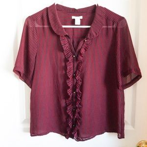 Red chiffon forever 21 blouse